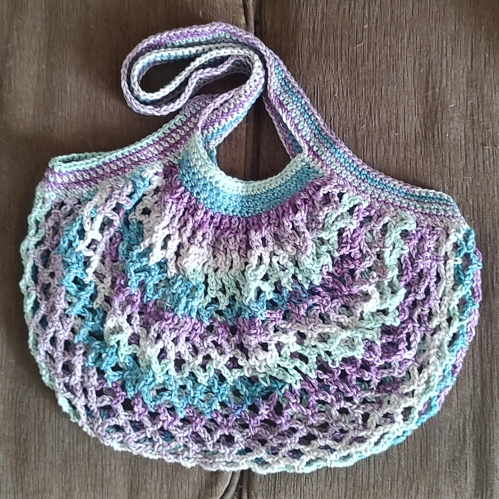 Multicolor Crochet Mesh Market Bag